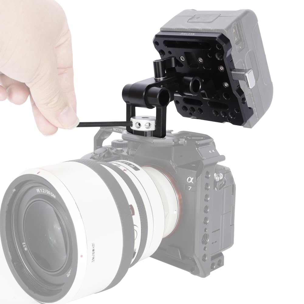 Niceyrig V Mount Battery Plate Kit With Magic Arm, Adjustable Angle Quick Release V-Lock Plate For Camera Cage, Top Handle, 15Mm Rod Clamp - 701