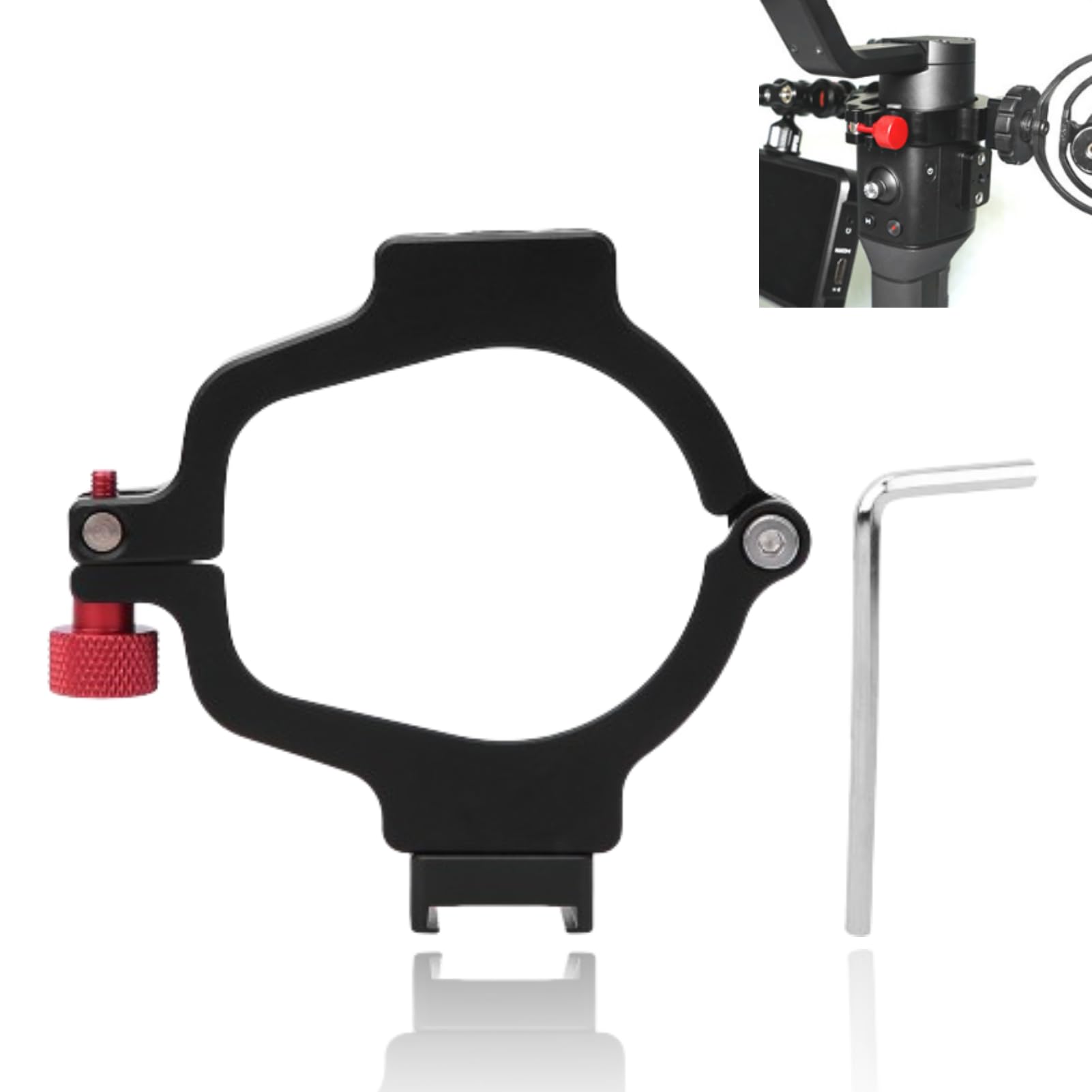 Agatige Stabilizer Extension Bracket, Handheld Gimbal Stabilizer Extension Mount Bracket Holder Ring With 1/4 Inch Hole For Flash Light Monitor Compatible For Ronin Sc Accessory