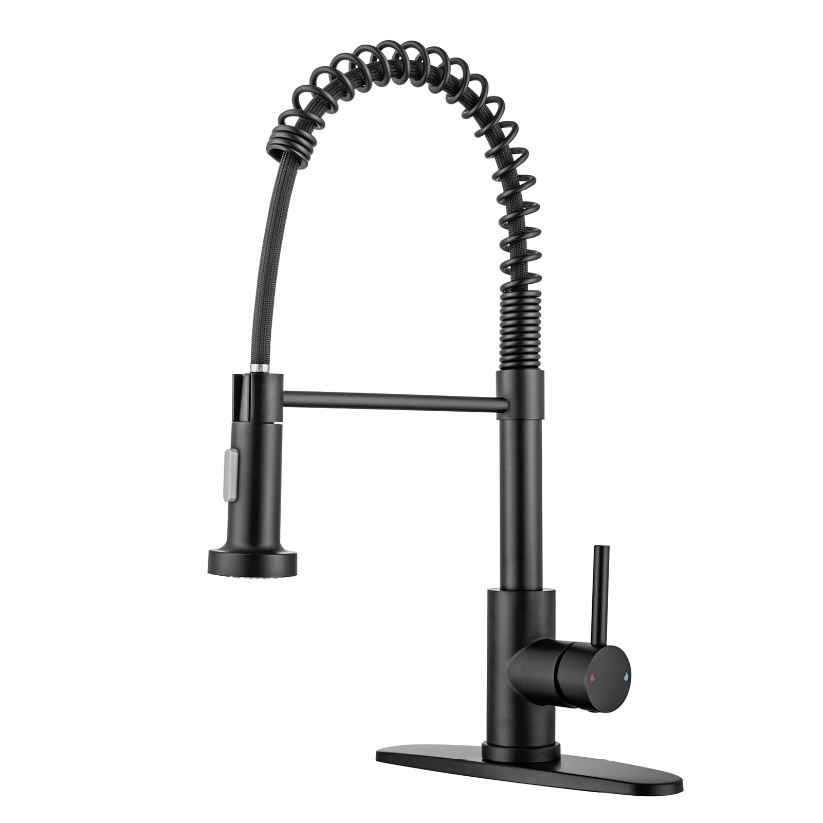 Senzibser Kitchen Faucet With Pull Down Sprayer Kitchen Sink Faucets Single Handle Pull Out Spring Kitchen Faucet Black Stainless Steel Deck Mount Kitchen Faucets For Farmhouse Camper Utility Rv Sinks