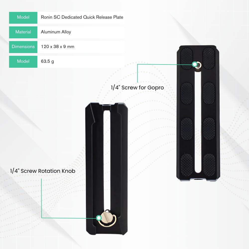 Fotoconic Quick Release Plate 120Mm Camera Mounting Rail Slider Compatible With Dji Ronin-Sc Ronin Sc Gimbal Stabilizer