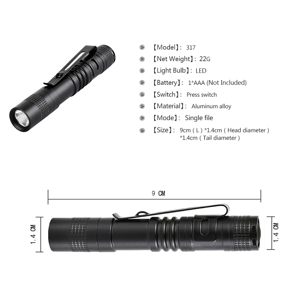 Mviocs 5 Pack Mini Flashlight Small Flashlights Led Powerful High Lumens Tactical Pen Light With Clip,Slim Portable Pocket Compact Torch For Emergency Inspection Aaa Battery Water-Resistant