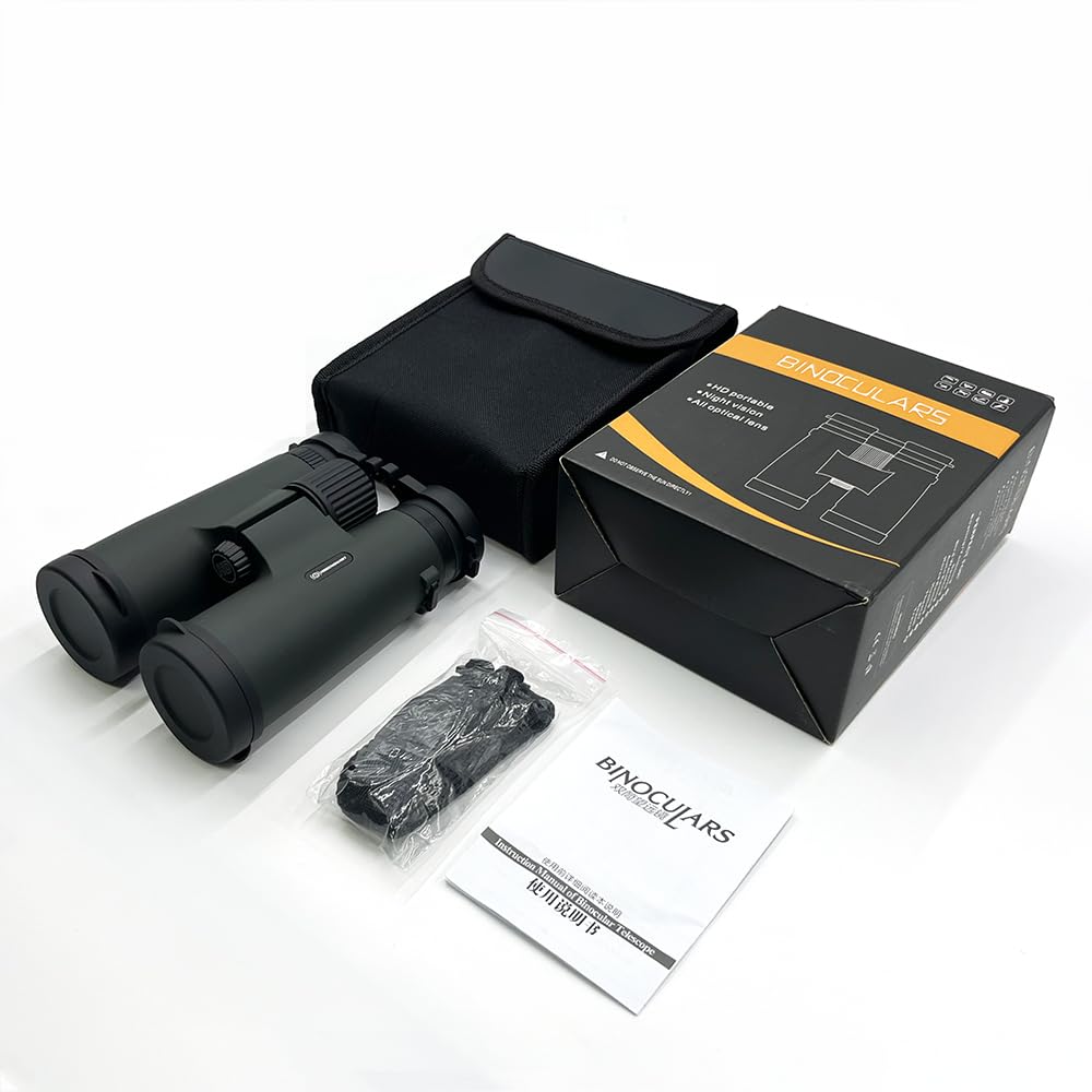 Huanqiusensmart Binoculars Telescope10X42 Hd Telescope Fully Multi-Coated Rubber Armored High Power Compact Waterproof For Bird Watching Travelfootball Games