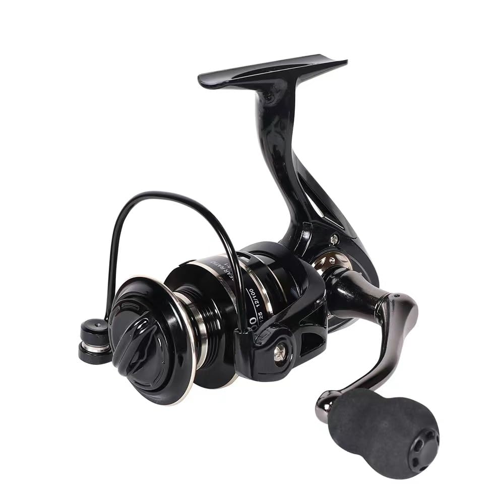 Tgpiao Spinning Reel, Fishing Reel,Nx2000-Nx7000 Series, Right/Left Handle, Eva Grip, Corrosion-Resistant, Aluminum Spool, Black