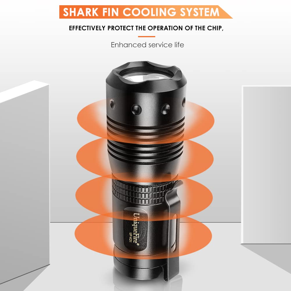 Uniquefire K21 Edc Flashlight Rechargeable Powerful Flashlight 1200 High Lumens Flash Light 5 Modes Super Bright Flashlight With Magnetic End Caps Battery & Charger