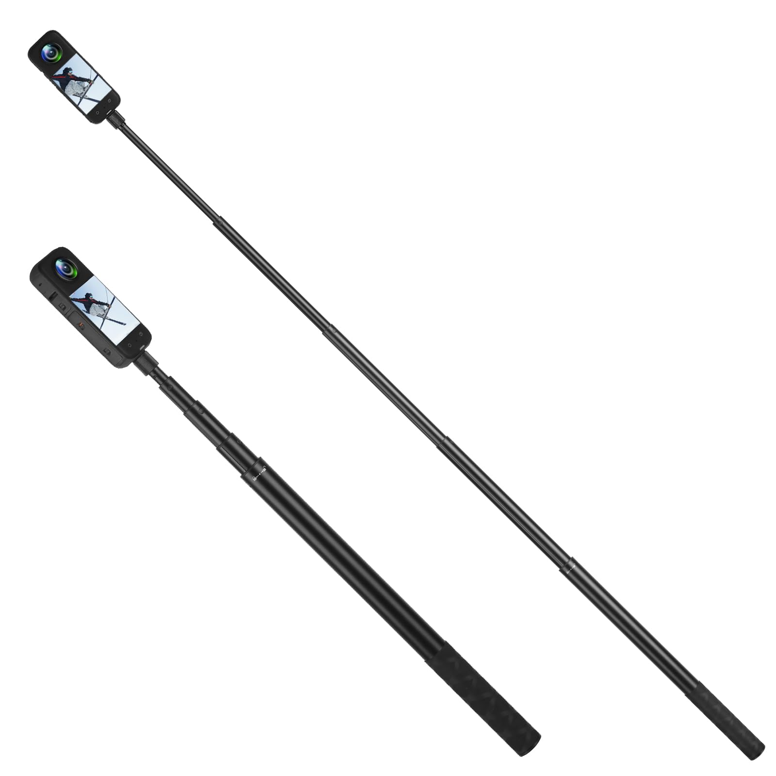 Mippko 61.8 In Insta360 Invisible Selfie Stick With Tripod Accessory,Compatible With X5/X4/X3/X2/One Rs/Go 2/3,Gopro Hero/Dji Osmo/Sjcam Action Cameras,Adjustable Extendable Waterproof Aluminum Alloy Rod