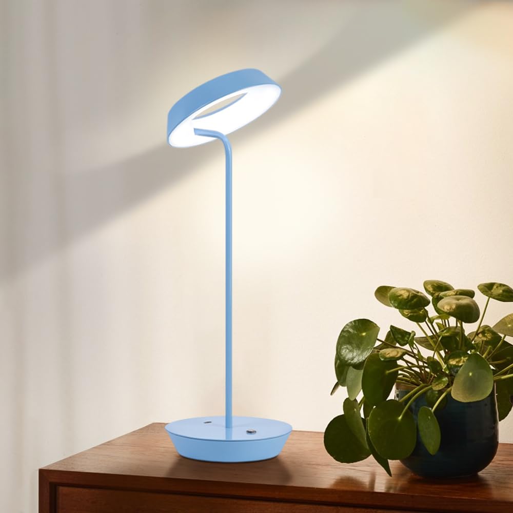 Leroxo Metal Led Table Lamp, Swing Arm Desk Lamp, 3 Color Touch Sensor Control, 3-Levels Brightness, Rechargeable, Adjustable Gooseneck, Portable, Night Light