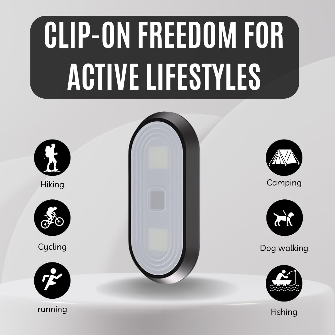 Teckida Running Light For Runner, 3 Pack Clip On Flashlight For Walking At Night, Hand  Work Light With 3 Modes For Camping, Hiking, Running, Outdoor Adventure (Black)
