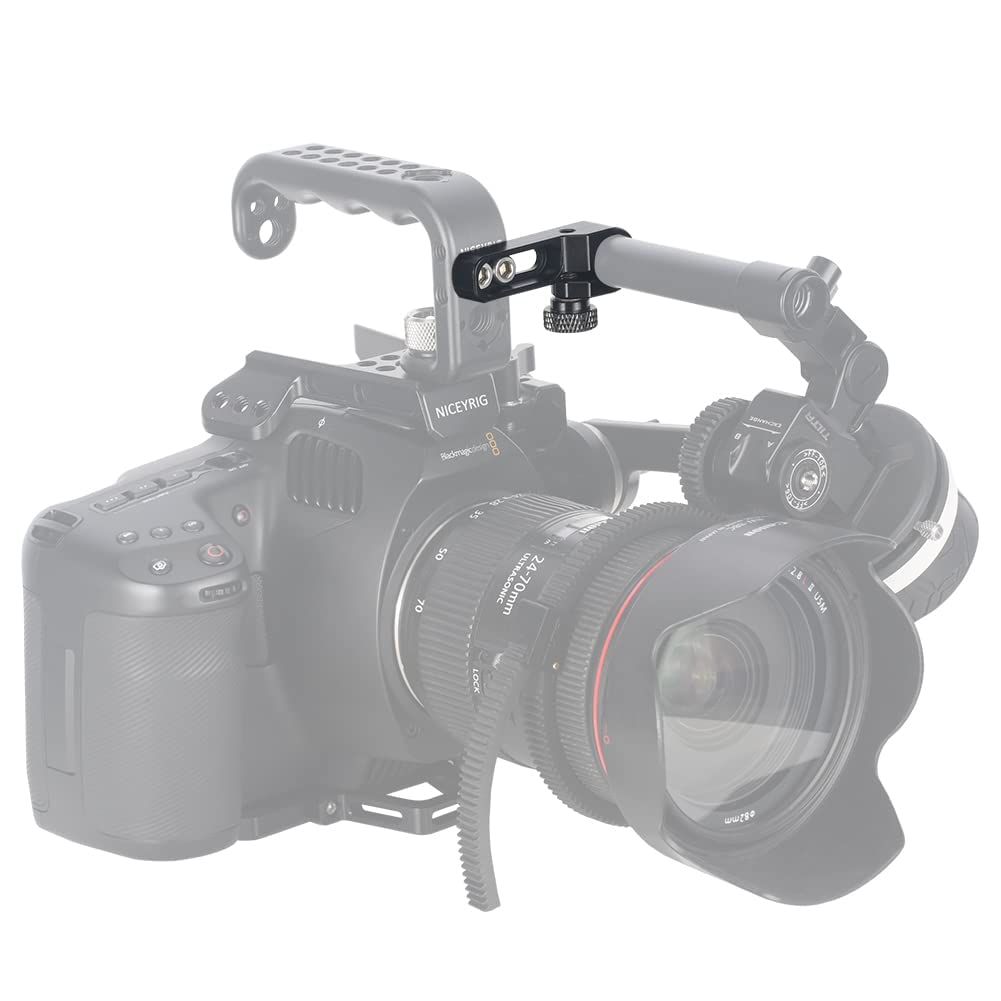 Niceyrig 15Mm Single Rod Holder With Counterbore, Side Mount Extension Rod Rail Block For Camera Cage Top Handle Follow Focus Matte Box - 492