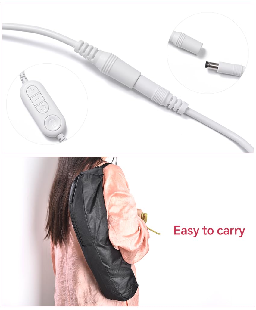 Kads Premium Large Half Moon Led Light For Nail Tech, Foldable Arch Light For Nail Desk Lamp With Phone Stand Perfect For Manicure Handicraft Lighting