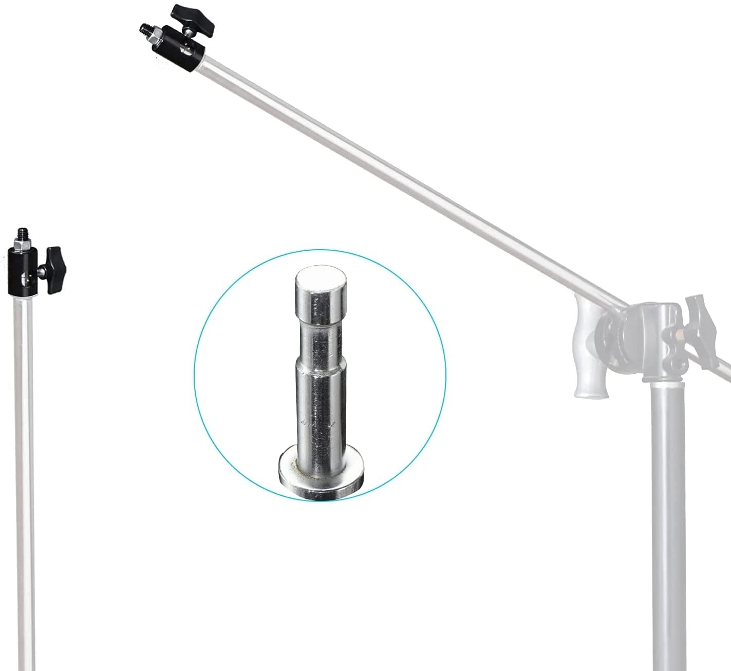 Thtrht 2 Pack Photography Light Stand To 1/4" 3/8" Thread Interface Converter Mount Screw Quick Release Adapter For Led Flash Tripod Ring Light Dslr Video Studio Phone Camera Lamp Holder Clip Clamp