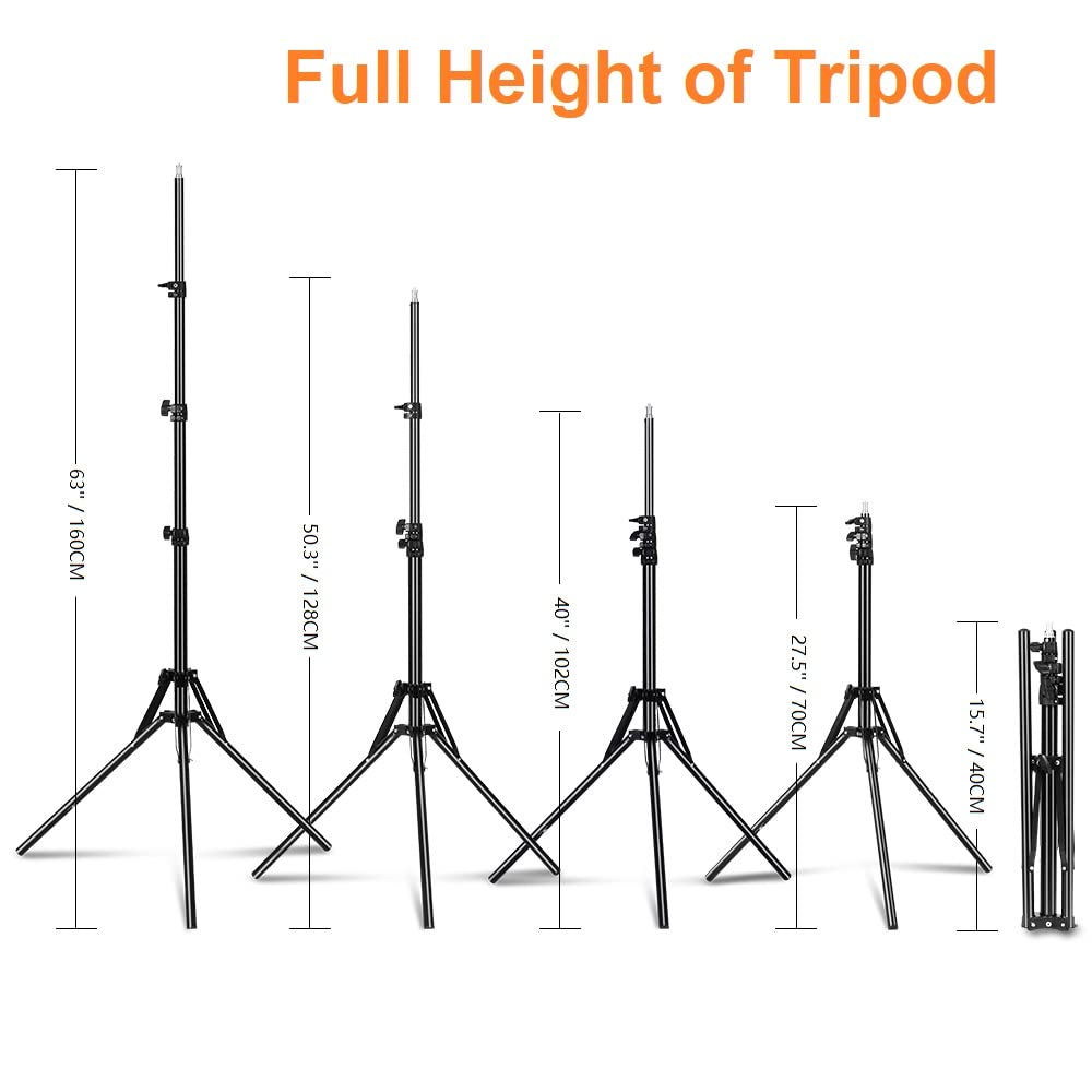 Acetaken Webcam Tripod Compatible With Logitech Webcam C920S Streamcam Brio C922 C930 C925E C615, 63 Inches Aluminum Tripod Stand, Black