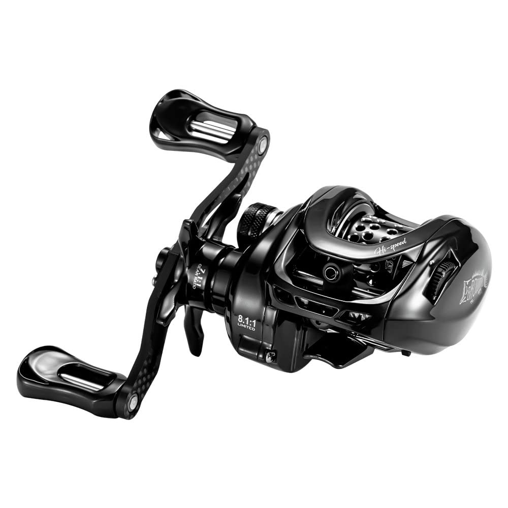 Doviello Bmc100 150G/0.33Lb Bfs Reel Baitcaster Reels With Drag Clciker 8.1:1 High Speed 5Kg/11Lb Drag Power 11+1Bb Baitcasting Reel Bait Fitness System Carbon Fishing Reel