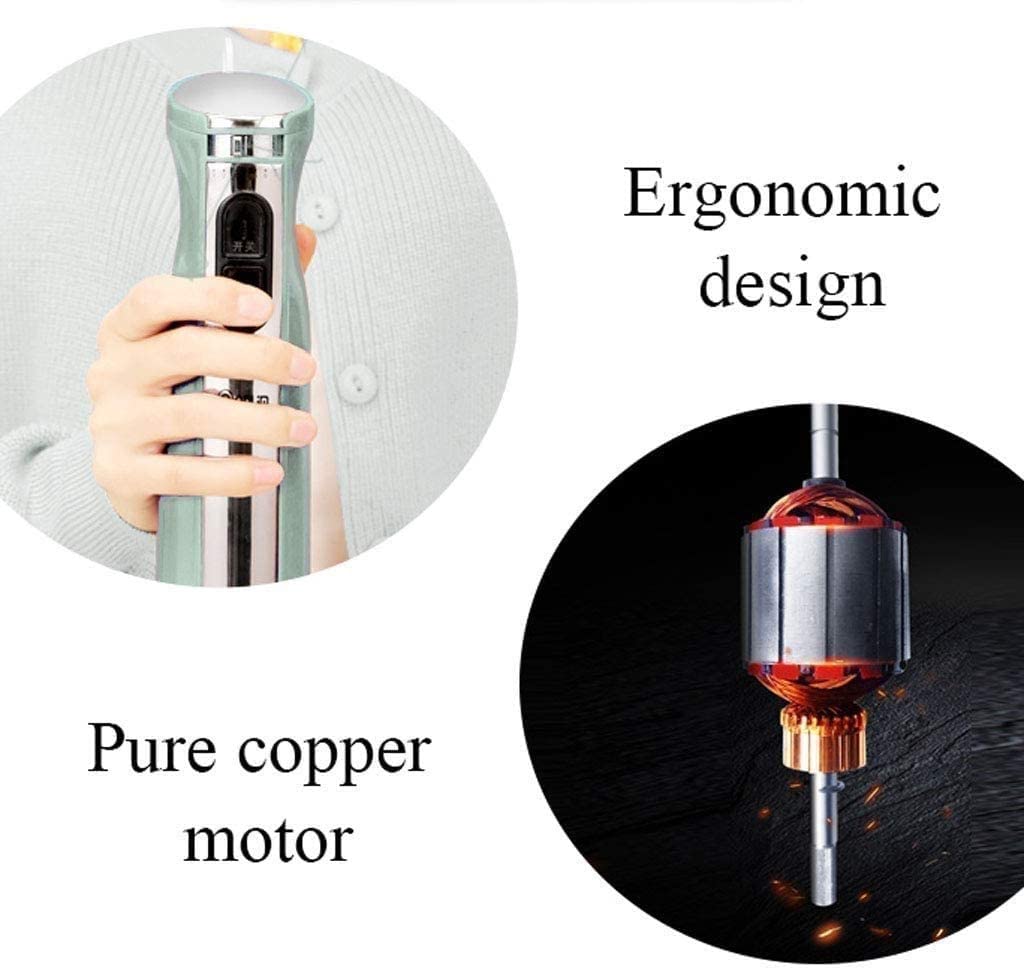 Kaabeto 600W Immersion Hand Blender, Multifunctional 5-In-1 Low Noise Stick Mixer, 7-Speed, Stainless Steel, Mixing Beaker, Chopper, Egg Whisk (Green)