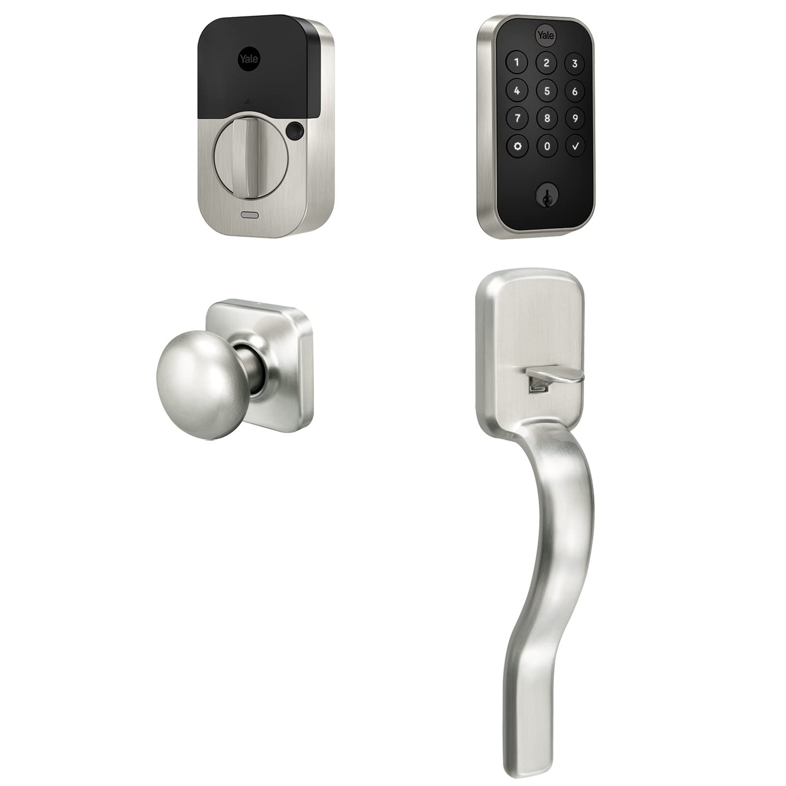 Yale Assure Lock 2 Keypad With Bluetooth And Ridgefield Handle In Satin Nickel