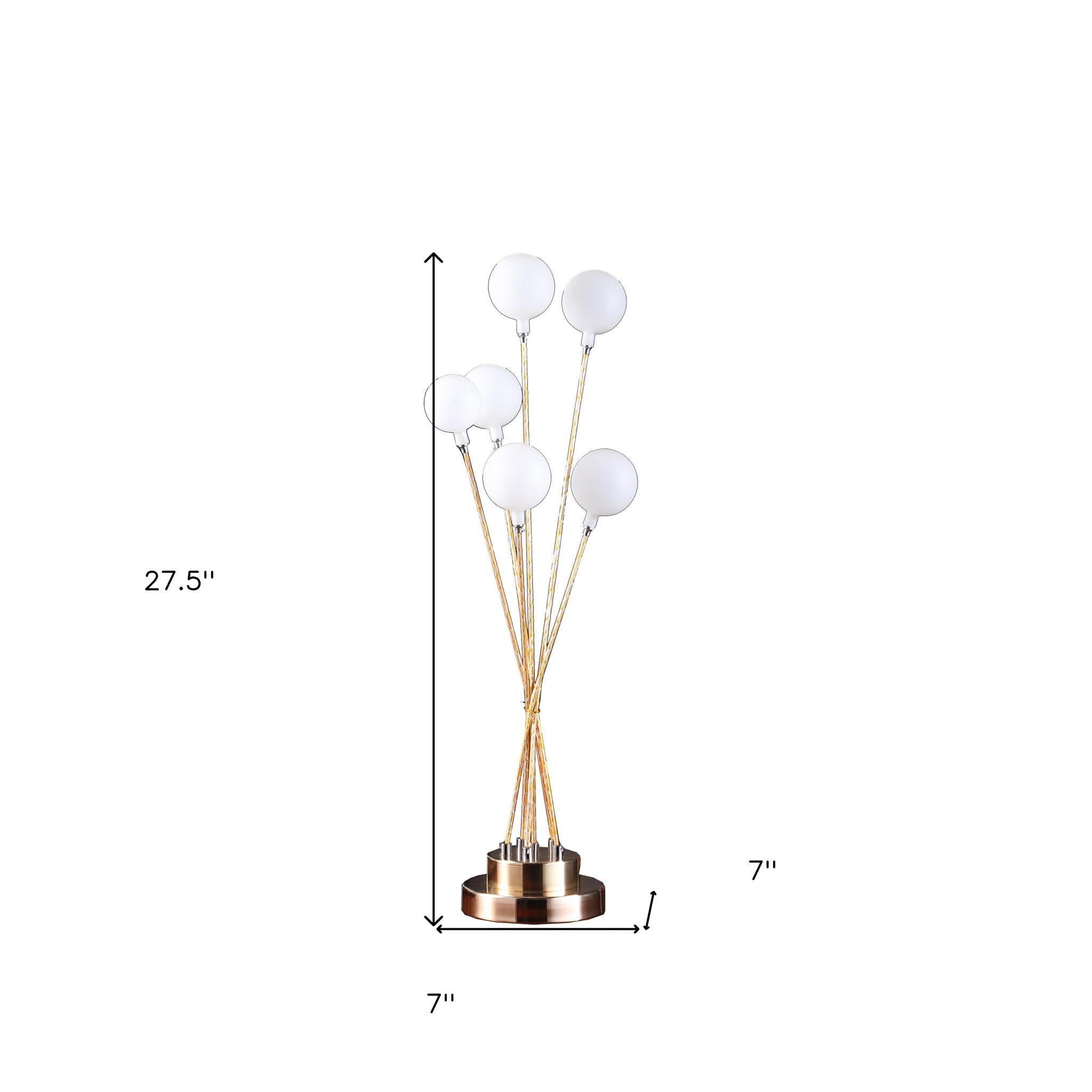 Homeroots 28" Yellow Gold Six Light Globe Desk Or Table Lamp