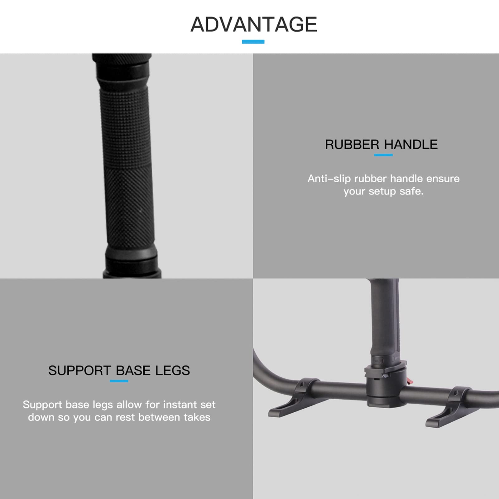 Bortt Dual Handle Gimbal Grip Magic Ring X Professional Dual Handle Grip Ring Handheld Stabilizer Photography Accessory Load Bearing 20Kg Replacement For S/Sc/ Rs2/ Rsc2/ Moza Air 2, Black
