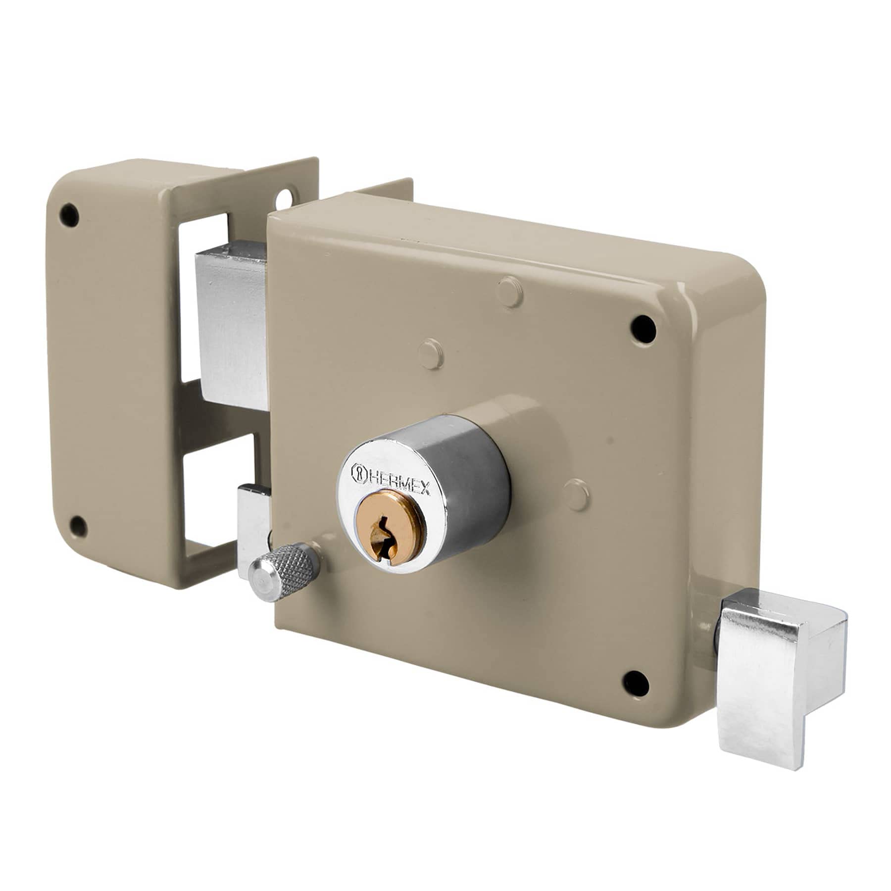 Hermex Truper 43582 / Cs-70Ib - Deadbolt, Left Rim Door Lock Set