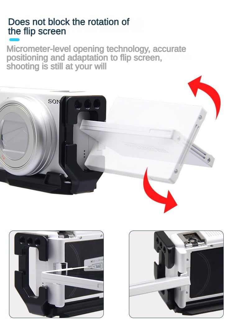 M-Remote Zv1/Zv1Ii /Zv1F Camera Vlog Rig L-Shape Wooden Grip With Cold Shoe For Sony Zv1/Zv1Ii /Zv1F Camera Vlogging Accessories For Arca (Silver)