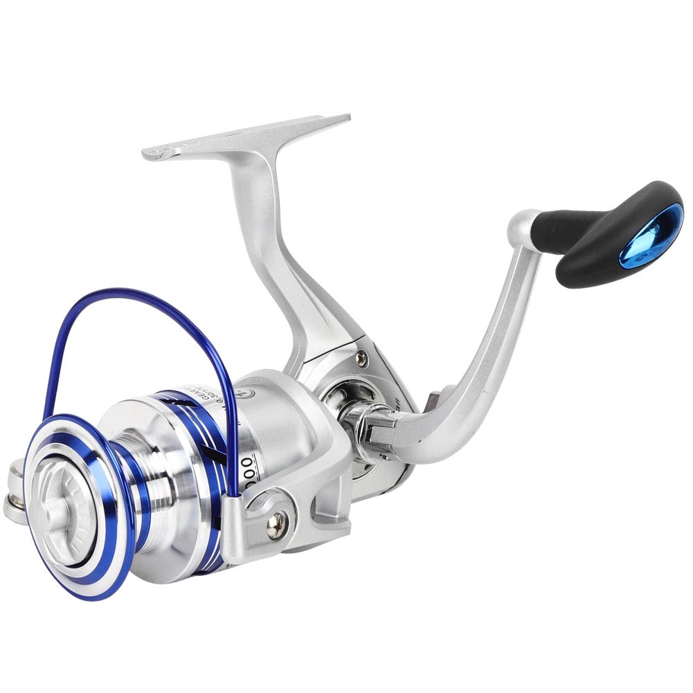 Keenso Foldable Fishing Reel, Portable Lure Reel Sea Rod Fish Line Wheel Rock Raft Fishing Tackle All Metal Spool(Al7000) Fishing Reels And Fishing Maintenance Tools