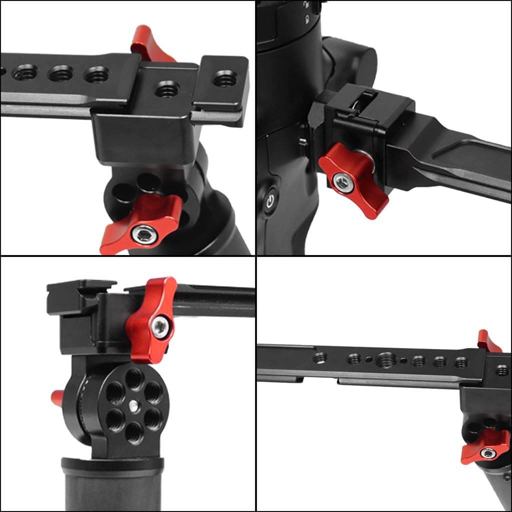 Novelgoal Stabilizer Carrying Pot With Multi-Function Expansion Slider Carbon Fiber Adjustable Angle Folding Single Handheld Slot Grip Compatible With Dji Photography Accessories (Handle Only)