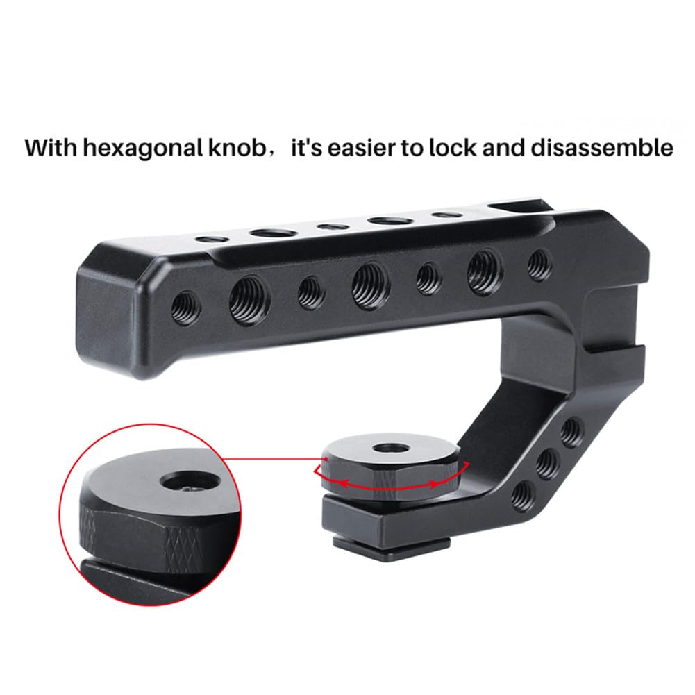Dbeixiwei Camera Top Handle Grip Universal Video Stabilizing Rig With 3 Cold Shoe Adapter To Mount Dslr Camera