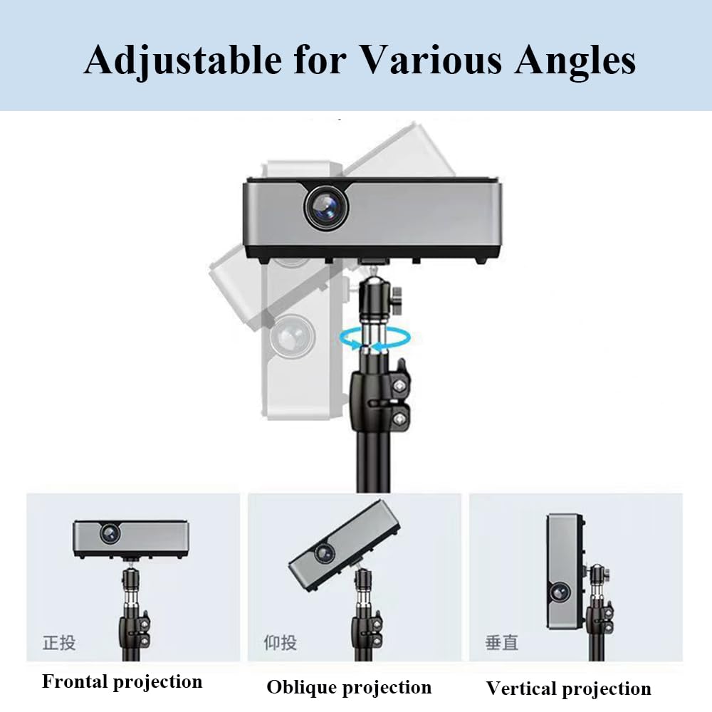 Hantaq Mini Tripod Stand, Mini Projector Camera Stand Holder, Portable Projector Photography Light Stand Flexibly Adjustable Height 26-60 Floor Stand, With 360°Rotatable Ball Head