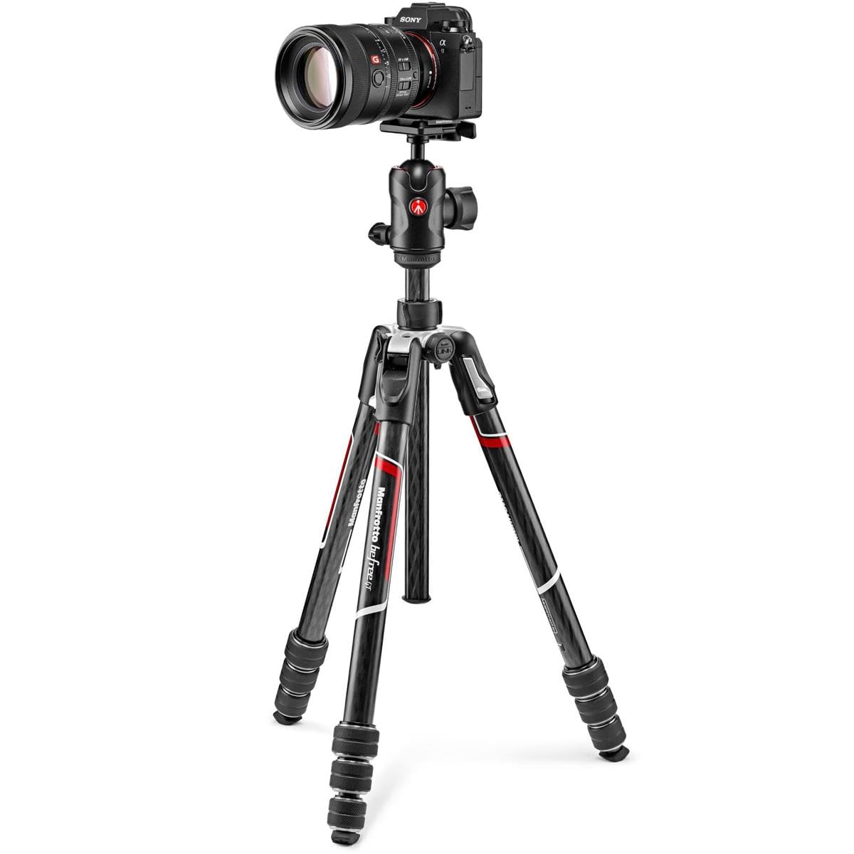 Manfrotto Be Gt 4-Section Aluminum Travel Tripod With 496 Center Ball Head, Black/Silver