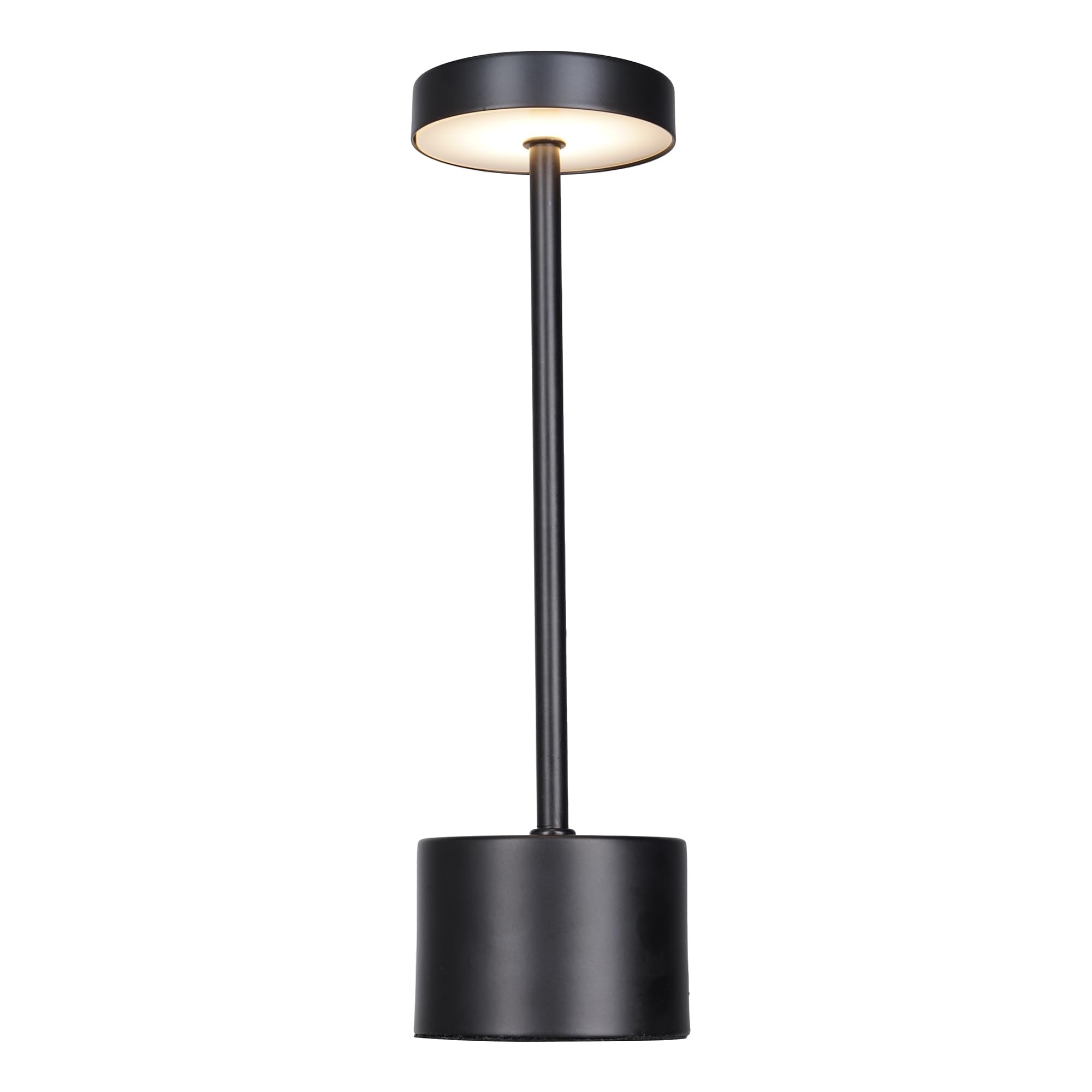 Catalina Lighting Cordless Table Lamp, Portable Led Rechargeable Metal Desk Lamp, 11" H, Black