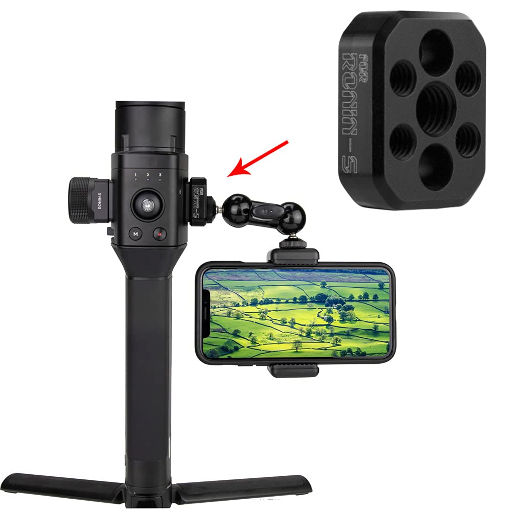 Mookeenone 1Lightweight Extension Plate Adaptor Gimbal Stabilizer With 1/4 & 3/8 Inch Screw Hole Extend Monitor Mount Plate For Dji Ronin S