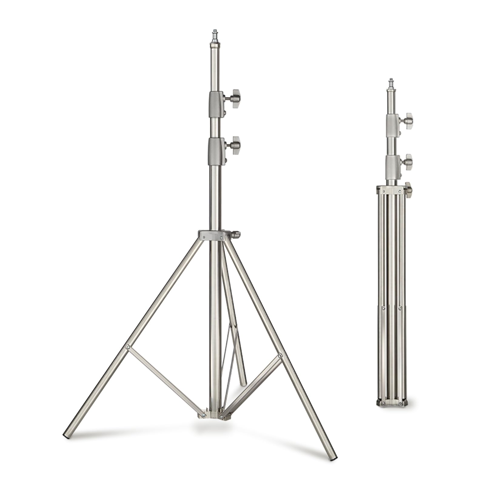 Lapgood Light Stand Photography Stainless Steel - 6.7Ft/2M Light Tripod Stand With 1/4”Screw Adapter,Max Load Bearing 22Lbs/10Kg For Ring Light,Led Video Light,Strobe Light,Speedlight,Softbox,Camera