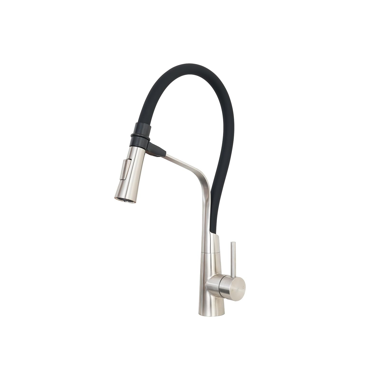 Trywell Kitchen Faucets With Side Sprayer Single Handle Pull Out Hose Magnetic Docking Faucet Stainless Steel Kitchen Sink Commercial Faucet（Cw-118E,Brushed）