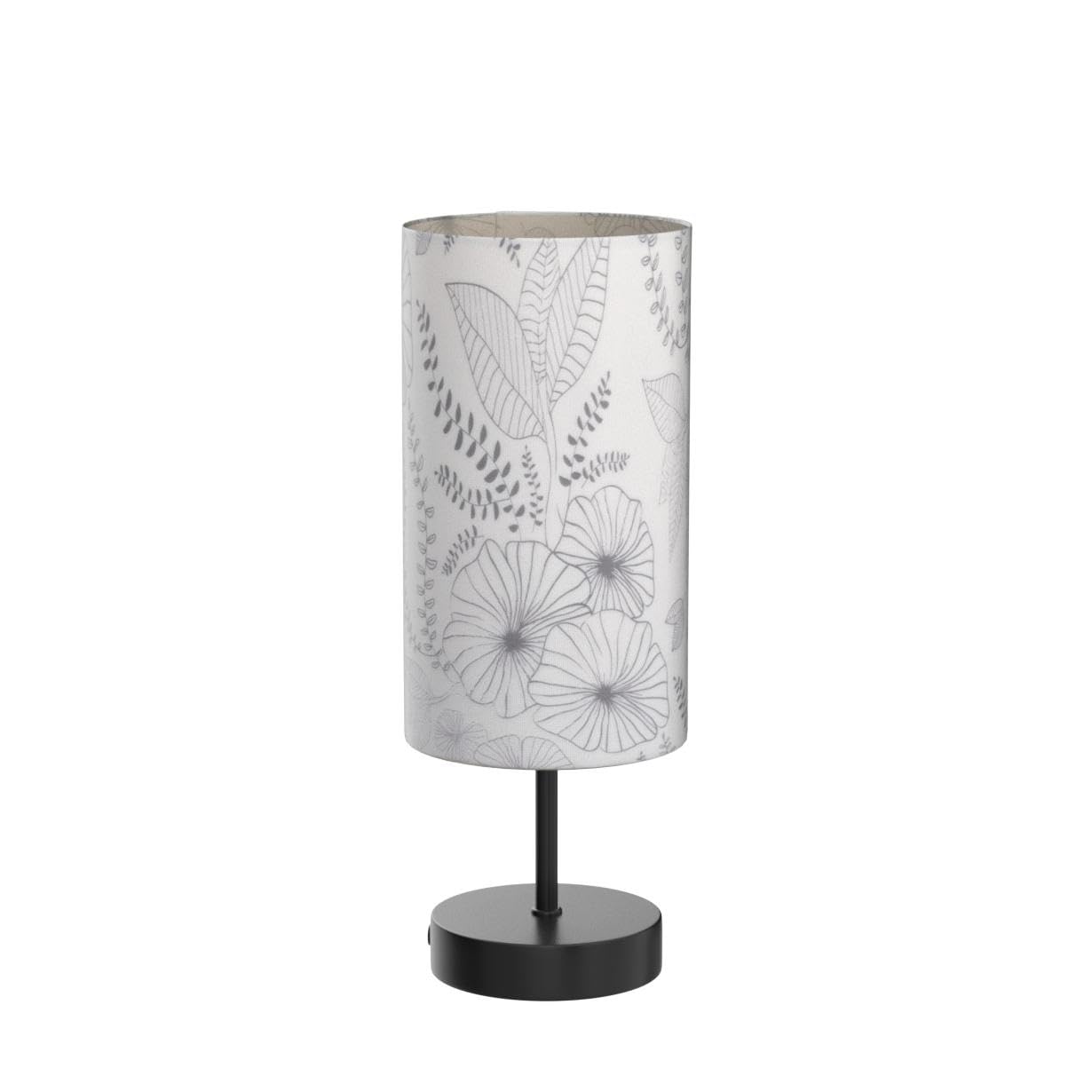 Cinsary Touch Control Bedside Lamp With 2 Usb Ports, 3-Way Dimmable Table Lamp For Bedroom, Nightstand Lamp With Round Flower Fabric Shade For Living Room Home Office (E26 Led Bulb Included)