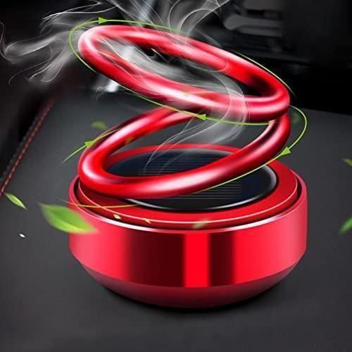 Solar Energy Rotating Ring with Long Lasting French Organic Fragrance Red