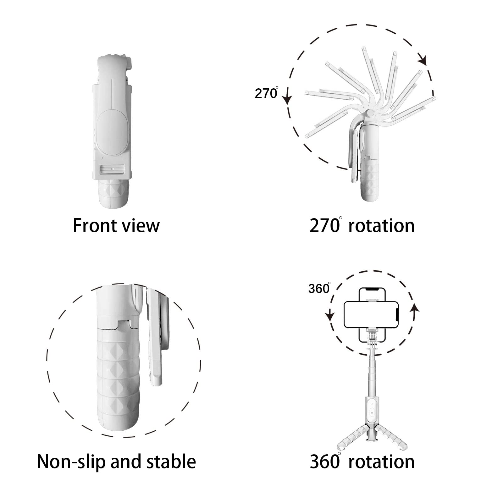 Drpht Dc Portable Travel Selfie Stick, Mini Phone Tripod With Detachable Wireless Remote, Extendable Aluminum Alloy Tripod Compatible With Iphone 13 12 11 Pro Xs Max X 8Plus 7 Samsung