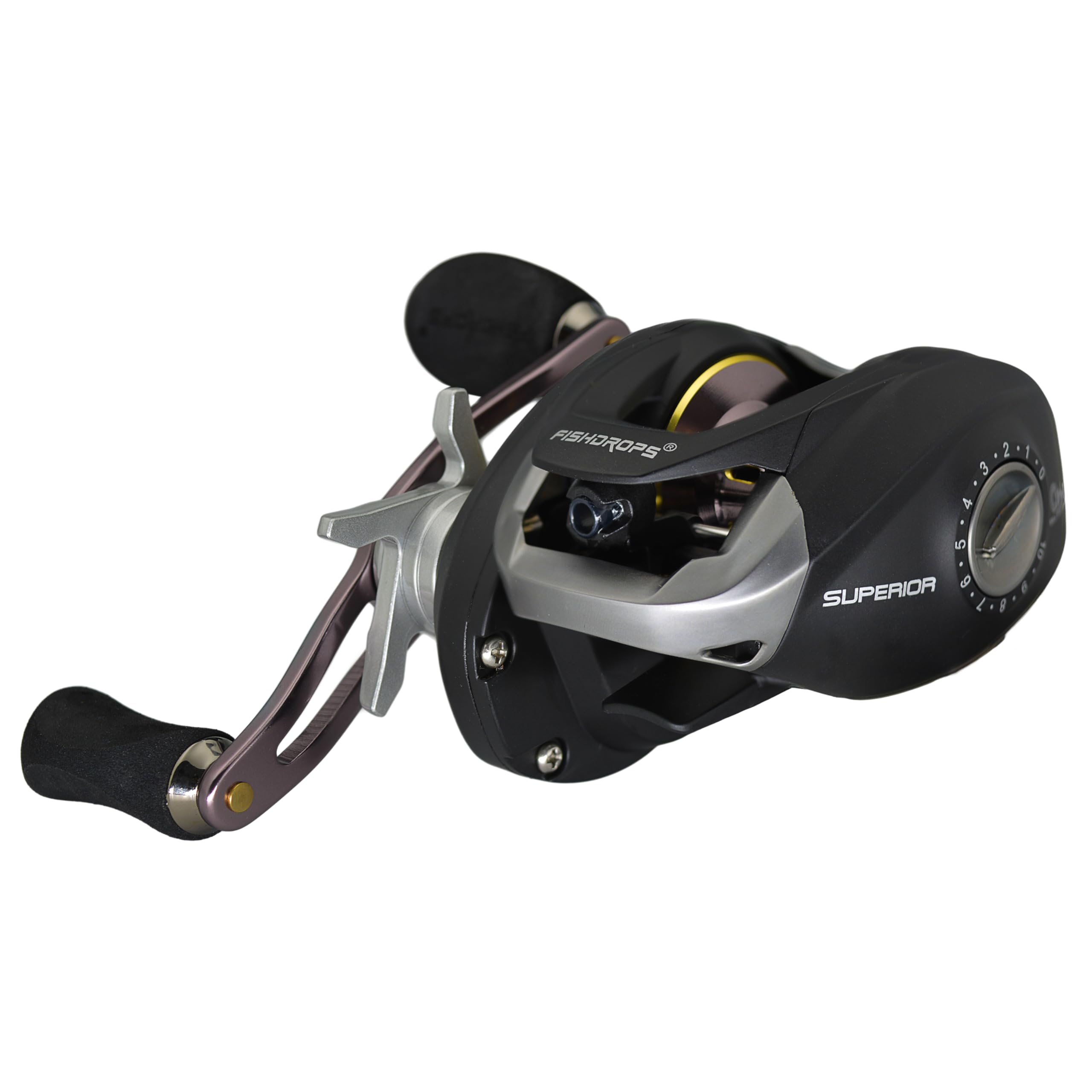 Fishdrops Superior Baitcaster Reels 11+1 Shielded Stainless Steel Ball Bearings Baitcasting Reel，17.5Lb Drag With Magnetic Braking System, High Speed 7.2:1 Gear Ratio Fishing Reels