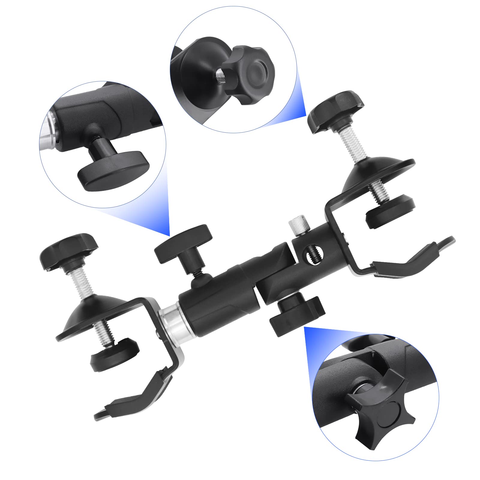 Hooshion Metal Tripod Umbrella Holder - Outdoor Camera Umbrella Holder With Metal Clip Bracket Stand Clamp For Photography