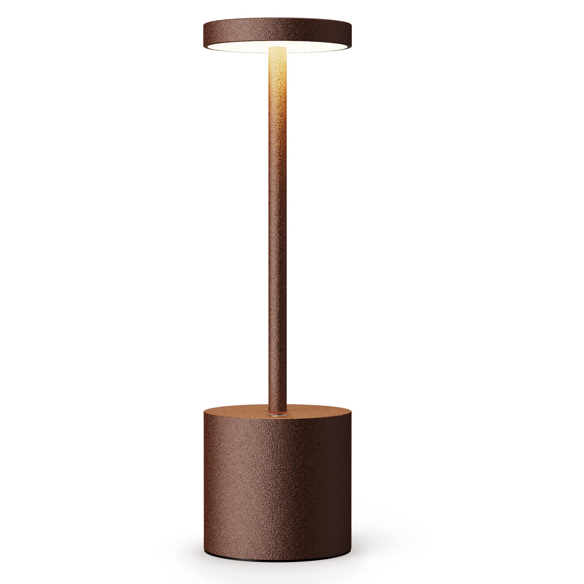 Willdoak Cordless Led Table Lamp Rechargeable - 5000Mah Portable Battery Operated Table Light - Outdoor Waterproof Dimmable Table Lamps For Bar Patio Dining Restaurant (Rust)