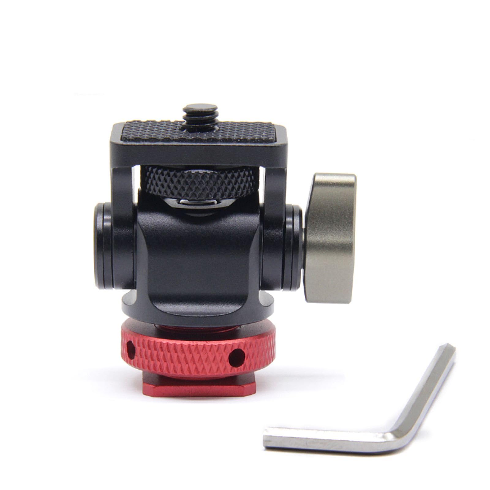 Anntery Tripod Head For Camera Field Monitor Mount Monitor Holder Swivel 360°And 180°Tilt Adjustable With Cold Shoe Mount For Monitor For Video Shooting Photography Accessories-A019