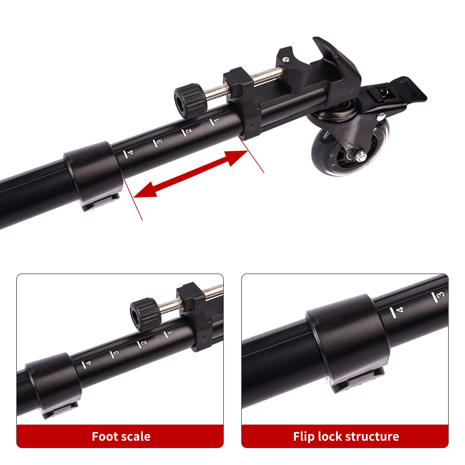 Famall Camera Tripod Dolly, Heavy Duty Tripod Dolly With Larger 3-Inch Rubber Wheels, Adjustable Legs And Carry Bag, Portable Tripod Wheels Compatible With Most Video Tripods And Light Stands
