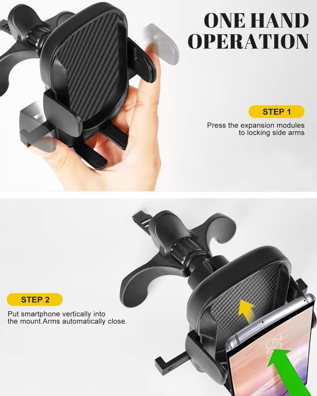 Banbotu Car Phone Holder Mount - Socket Grips Pop Cradles Friendly, Hands- 360° Rotatable & Anti-Shake Air Vent Mount, Universal Car Phone Holder Compatible With Thick Case & All Mobiles