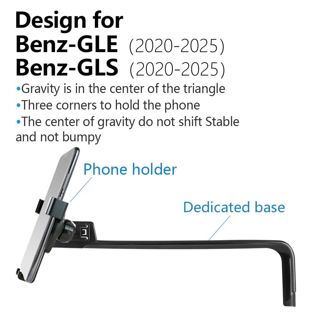 Lunqin Car Phone Holder For Mercedes Benz Gle Class 2020     , Gls Class 2020- Auto Accessories Navigation Bracket Interior Screen Decoration Dash Board Mobile Cell Phone Mount Case