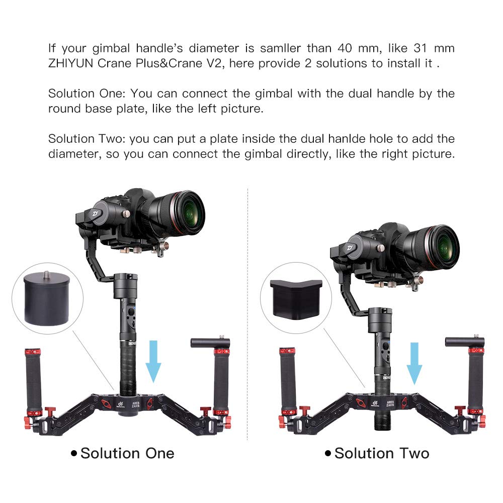 Df Digitalfoto Digitalfoto Ares Z Axis Spring Gimbal Dual Handle,Damping Detachable Dual Grip Compatible With Crane 2, Dji Rs2/Rs3 Pro/Rs4/Rs 4 Pro/Mini/Ronin S/Sc, Feiyu Ak2000/4000, Moza Air 2 Axis Gimbal