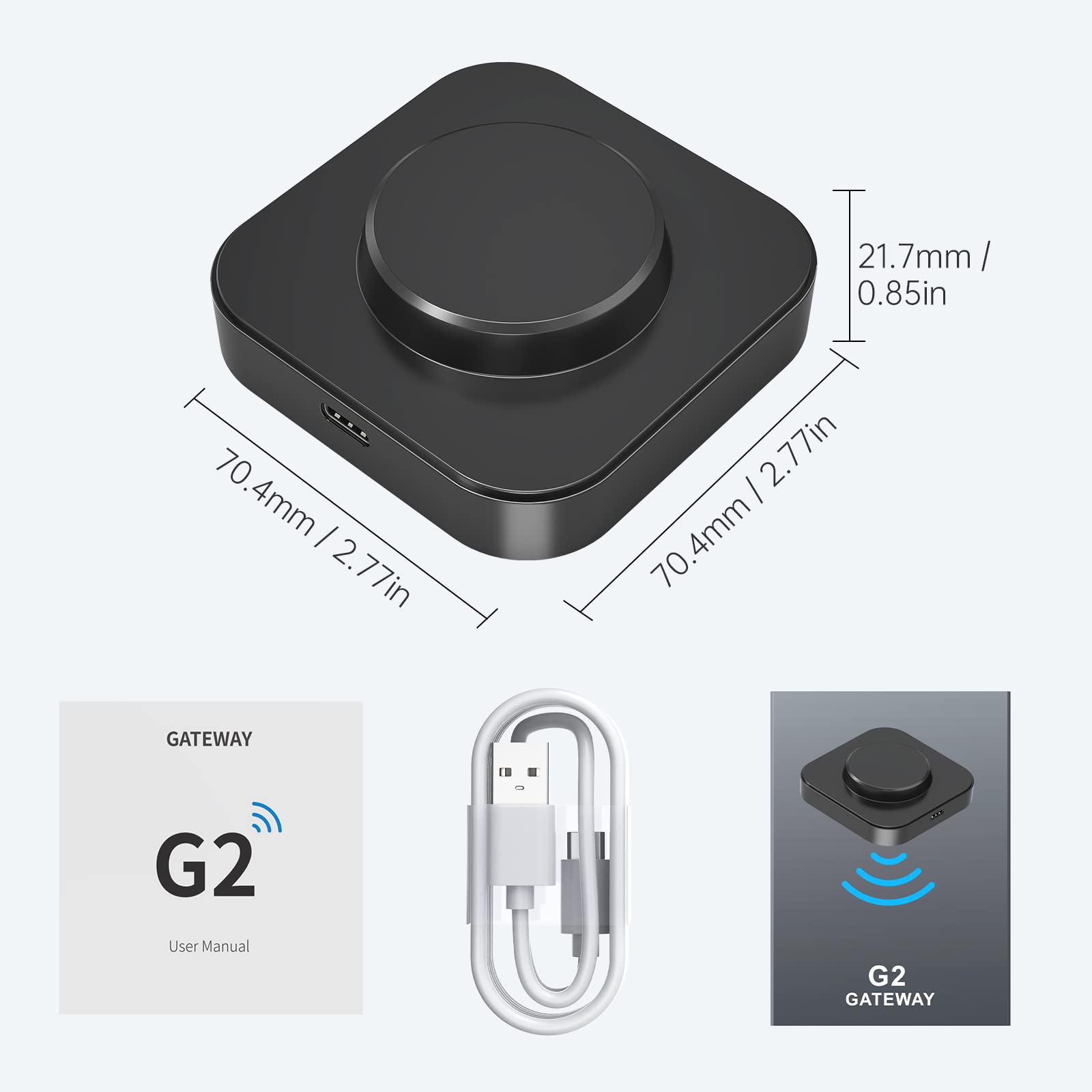 Smonet Smart Lock Wi-Fi Gateway, G2 Gateway Wi-Fi Bridge Remote Control, Smart Hub Compatible With Alexa, Google Home Voice Control For Homes And Hotel