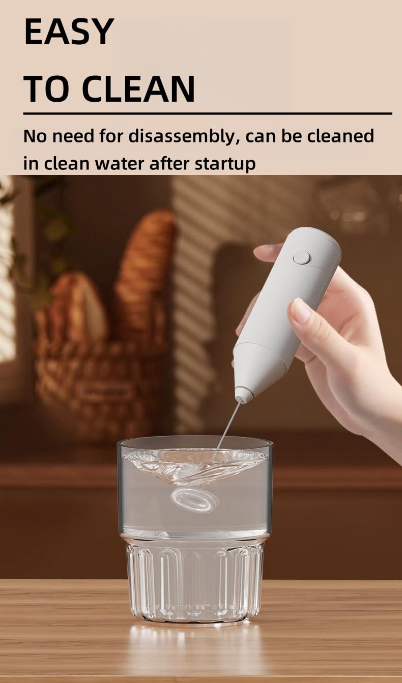 Taolivingmart Milk Frother Handheld For Coffee Electric Hand Blender, Mini Drink Mixer Whisk & Coffee Foamer Wand With Stand For Lattes, Cappuccino, Matcha And Hot Chocolate Kitchen s (Black)