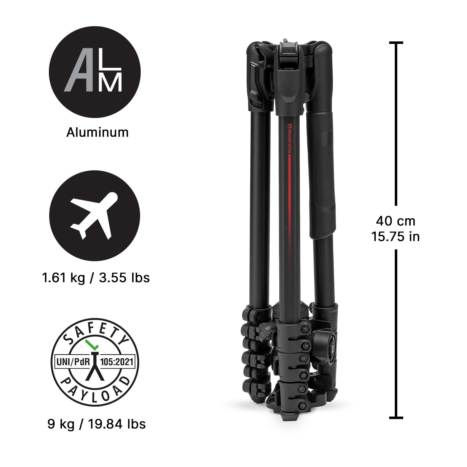 Manfrotto Be Advanced As, Camera Tripod, Lever Lock,Compatible With Arca-Swiss, Portable And Compact, Aluminum, Travel Tripod Kit, Ball Head, For Dslr, Mirrorless, Camera Accessories