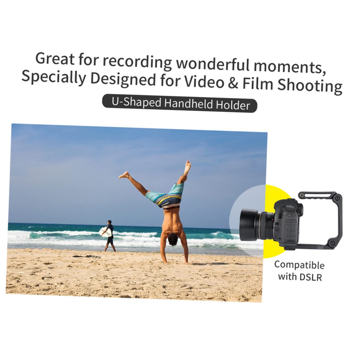 Fondotin 1Pc Handheld Stabilizer For Dslr And Camcorders Ergonomic Design Lightweight Collapsible Camera Holder With Screw Interface For Accessories Black