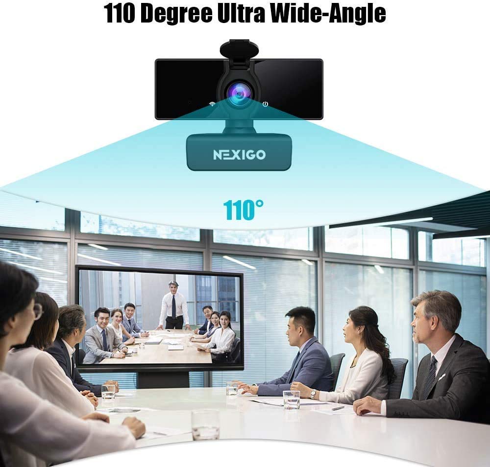 Nexigo 1080P Webcam Kits, N660 Fhd Usb Web Camera With Privacy Cover, Video Conference Lighting, Extendable Tripod Stand, For Zoom/Skype/Teams