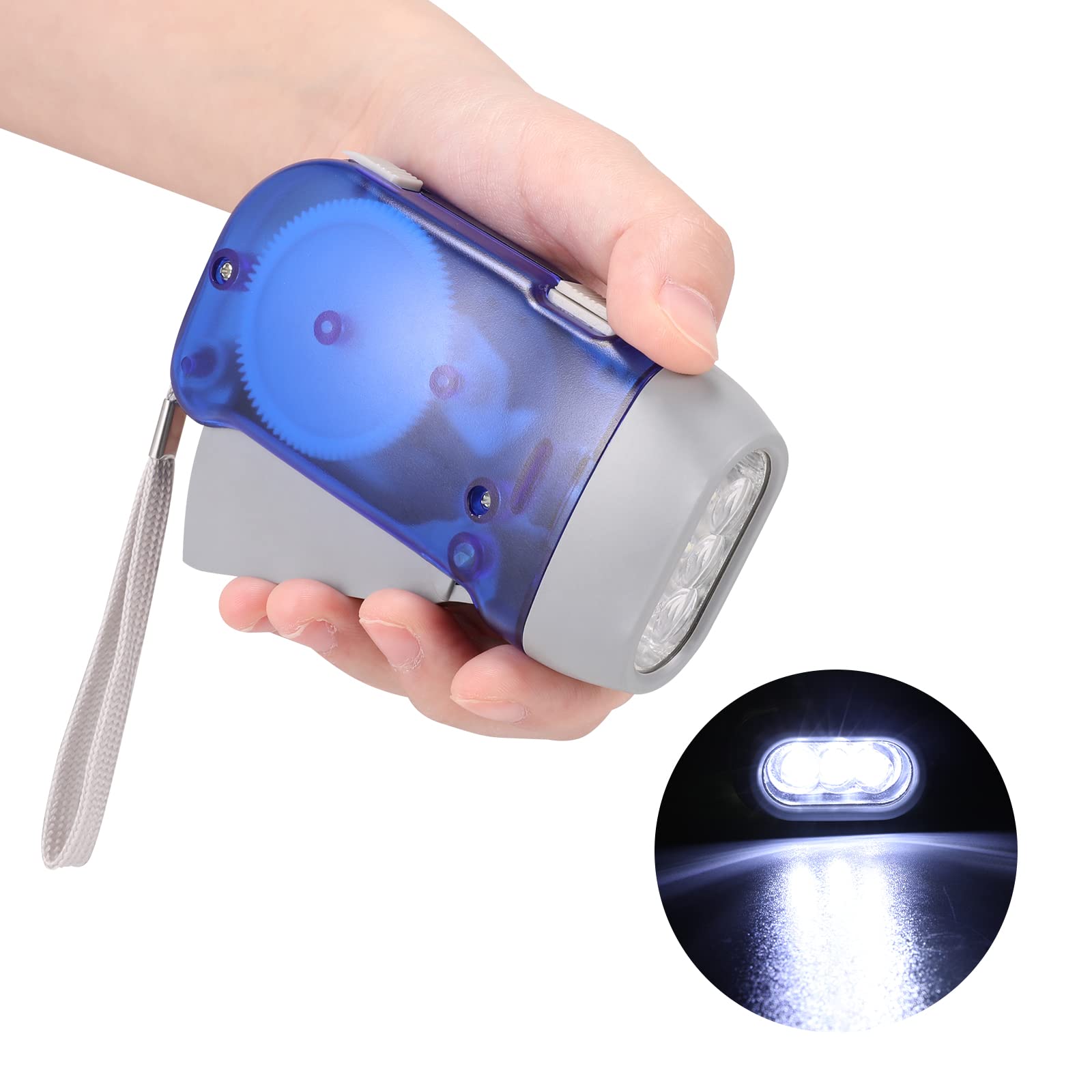Bfvv Hand Crank Emergency Flashlight, Squeeze Wind-Up Flashlight For Kids And Adults Camping, Outdoor Sports, Hiking, No Battery Require (4 Pack)