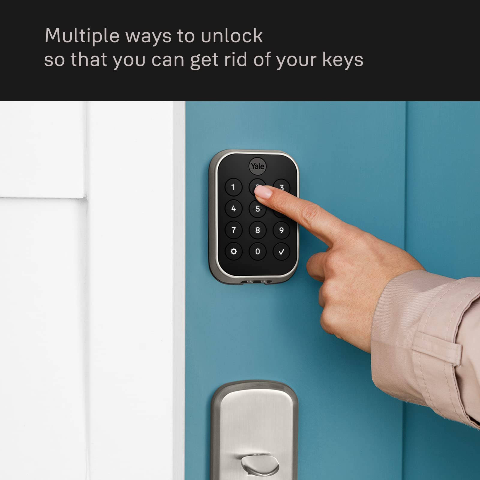 Yale Assure Lock 2 Key- Keypad With Bluetooth And Ridgefield Handle In Black Suede