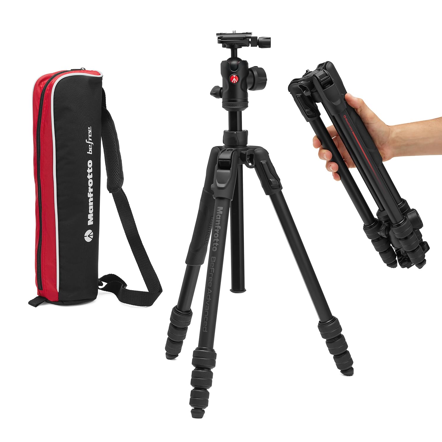 Manfrotto Be Advanced As, Camera Tripod, Twist Lock, Compatible With Arca-Swiss, Portableand Compact, Alumiium, Travel Tripod Kit, Ball Head, For Dslr, Mirrorless, Camera Accessories